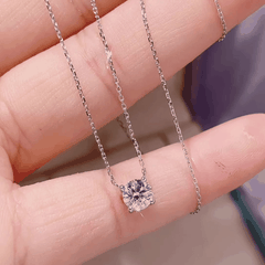 Minimal Solitaire Necklace | Dây Chuyền Moissanite 2 Carat Round Cut | Sterling Silver 925 | Kèm Giấy Kiểm Định GRA