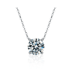 Minimal Solitaire Necklace | Dây Chuyền Moissanite 2 Carat Round Cut | Sterling Silver 925 | Kèm Giấy Kiểm Định GRA