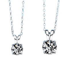 V-Minimal Solitaire Necklace | Dây Chuyền Moissanite 2 Carat Round Cut | Sterling Silver 925 | Kèm Giấy Kiểm Định GRA