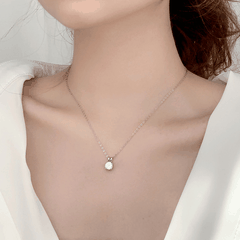 V-Minimal Solitaire Necklace | Dây Chuyền Moissanite 2 Carat Round Cut | Sterling Silver 925 | Kèm Giấy Kiểm Định GRA