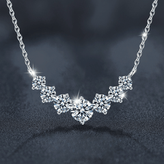 Milky Way Necklace | Dây Chuyền Moissanite 2 Carat Round Cut | Sterling Silver 925 | Kèm Giấy Kiểm Định GRA