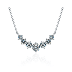Milky Way Necklace | Dây Chuyền Moissanite 2 Carat Round Cut | Sterling Silver 925 | Kèm Giấy Kiểm Định GRA