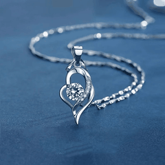 Heart Twist Necklace | Dây Chuyền Moissanite 2 Carat Round Cut | Sterling Silver 925 | Kèm Giấy Kiểm Định GRA