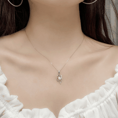 Heart Twist Necklace | Dây Chuyền Moissanite 2 Carat Round Cut | Sterling Silver 925 | Kèm Giấy Kiểm Định GRA