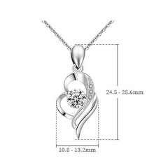 Heart Twist Necklace | Dây Chuyền Moissanite 2 Carat Round Cut | Sterling Silver 925 | Kèm Giấy Kiểm Định GRA