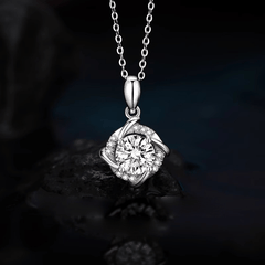 Storm Necklace | Dây Chuyền Moissanite 2 Carat Round Cut | Sterling Silver 925 | Kèm Giấy Kiểm Định GRA