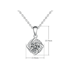 Storm Necklace | Dây Chuyền Moissanite 2 Carat Round Cut | Sterling Silver 925 | Kèm Giấy Kiểm Định GRA