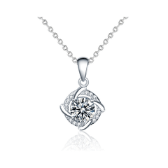 Storm Necklace | Dây Chuyền Moissanite 2 Carat Round Cut | Sterling Silver 925 | Kèm Giấy Kiểm Định GRA