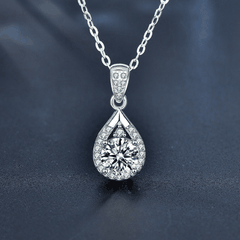 Crystal Necklace | Dây Chuyền Moissanite 2 Carat Round Cut | Sterling Silver 925 | Kèm Giấy Kiểm Định GRA