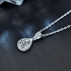 Crystal Necklace | Dây Chuyền Moissanite 2 Carat Round Cut | Sterling Silver 925 | Kèm Giấy Kiểm Định GRA