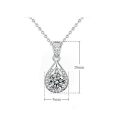 Crystal Necklace | Dây Chuyền Moissanite 2 Carat Round Cut | Sterling Silver 925 | Kèm Giấy Kiểm Định GRA