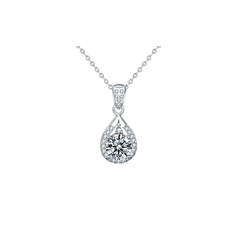 Crystal Necklace | Dây Chuyền Moissanite 2 Carat Round Cut | Sterling Silver 925 | Kèm Giấy Kiểm Định GRA