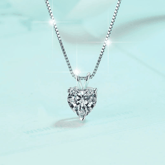 Pure Heart Solitaire Necklace | Dây Chuyền Moissanite 2 Carat Heart Cut | Sterling Silver 925 | Kèm Giấy Kiểm Định GRA