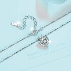 Pure Heart Solitaire Necklace | Dây Chuyền Moissanite 2 Carat Heart Cut | Sterling Silver 925 | Kèm Giấy Kiểm Định GRA