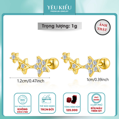 Dainty Mix Piercing | Khuyên Tai Sterling Silver 925 Phủ Bạch Kim/Vàng 18K