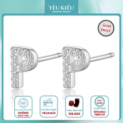 Initial Stud Earrings | Khuyên Tai Sterling Silver 925 Phủ Bạch Kim/Vàng 18K