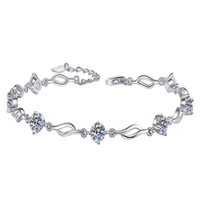 Eternal Infinity Bracelet | Vòng Tay Moissanite 3.5 Carat Round Cut | Sterling Silver 925 | Kèm Giấy Kiểm Định GRA