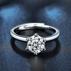Classic Solitaire Ring | Nhẫn Moissanite 2 Carat Round Cut | Sterling Silver 925 | Kèm Giấy Kiểm Định GRA