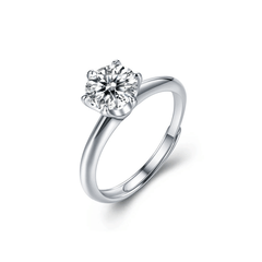 Classic Solitaire Ring | Nhẫn Moissanite 2 Carat Round Cut | Sterling Silver 925 | Kèm Giấy Kiểm Định GRA