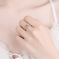 Square Halo Ring | Nhẫn Moissanite 2 Carat Round Cut | Sterling Silver 925 | Kèm Giấy Kiểm Định GRA