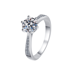 Signature Solitaire Ring | Nhẫn Moissanite 2 Carat Round Cut | Sterling Silver 925 | Kèm Giấy Kiểm Định
