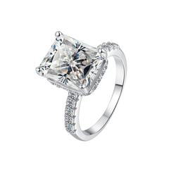Eternal Princess Solitaire Ring | Nhẫn Moissanite 2 Carat Radiant Cut | Sterling Silver 925 | Kèm Giấy Kiểm Định GRA