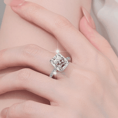 Eternal Princess Solitaire Ring | Nhẫn Moissanite 2 Carat Radiant Cut | Sterling Silver 925 | Kèm Giấy Kiểm Định GRA
