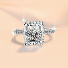 Eternal Princess Solitaire Ring | Nhẫn Moissanite 2 Carat Radiant Cut | Sterling Silver 925 | Kèm Giấy Kiểm Định GRA