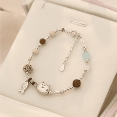 Lucky Cat Bracelet | Vòng Tay Sterling Silver 925 Phủ Bạch Kim