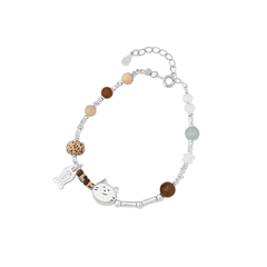 Lucky Cat Bracelet | Vòng Tay Sterling Silver 925 Phủ Bạch Kim
