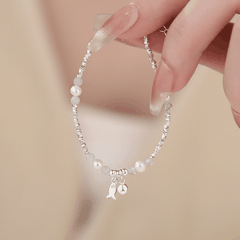Lucky Fish Charm Bracelet | Vòng Tay Sterling Silver 925 Phủ Bạch Kim