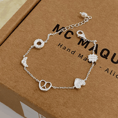 Croissant Heart Bracelet | Vòng Tay Sterling Silver 925 Phủ Bạch Kim