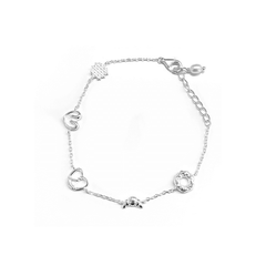 Croissant Heart Bracelet | Vòng Tay Sterling Silver 925 Phủ Bạch Kim