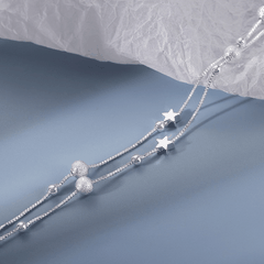 Twin Star Orbit Bracelet | Vòng Tay Sterling Silver 925 Phủ Bạch Kim