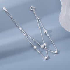 Twin Star Orbit Bracelet | Vòng Tay Sterling Silver 925 Phủ Bạch Kim
