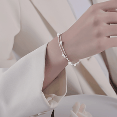 Twin Star Orbit Bracelet | Vòng Tay Sterling Silver 925 Phủ Bạch Kim