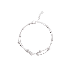 Twin Star Orbit Bracelet | Vòng Tay Sterling Silver 925 Phủ Bạch Kim
