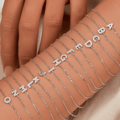 Initial Bracelet | Vòng Tay Sterling Silver 925 Phủ Bạch Kim