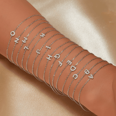 Initial Bracelet | Vòng Tay Sterling Silver 925 Phủ Bạch Kim