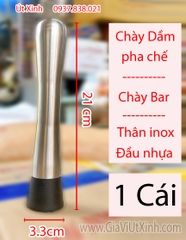 CHÀY DẦM PHA CHẾ INOX 21CM – ĐẦU NHỰA – DÙNG CHO BAR, COCKTAIL