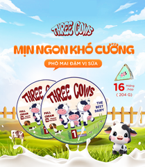 PHÔ MAI AI CẬP THREE COWS 16 MIẾNG 204G – CREAMY CHEESE THREE COWS