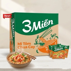 MÌ 3 MIỀN TÔM CHUA CAY 65G (THÙNG 30 GÓI) – MÌ ĂN LIỀN