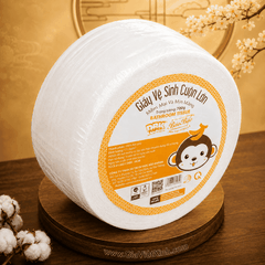 GIẤY VỆ SINH CUỘN LỚN BẢO BẢO 700G - GIẤY BÁNH XE HÌNH CON KHỈ