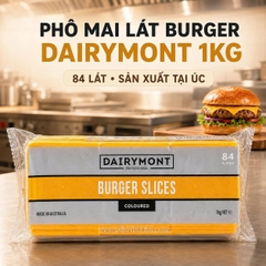 PHÔ MAI LÁT BURGER DAIRYMONT 1KG – 84 LÁT, XUẤT XỨ ÚC
