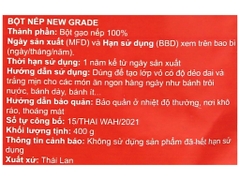BỘT NẾP THÁI LAN NEW GRADE 400G - NEW GRADE THAILAND GLUTINOUS RICE FLOUR