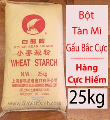 BỘT TÀN MÌ GẤU BẮC CỰC HONG KONG 25KG - POLAR BEAR BRAND WHEAT STARCH