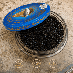 TRỨNG CÁ TẦM ĐEN CAVIAR TSARSKAYA EVROPROM 100G – NHẬP KHẨU NGA (TEM XANH)
