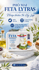 PHÔ MAI FETA LYTRAS 180G - PHÔ MAI SỮA CỪU HY LẠP NGÂM NƯỚC MUỐI