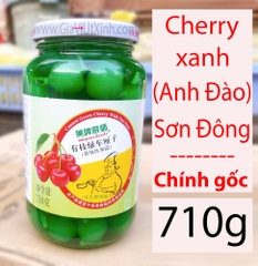 CHERRY XANH NGÂM 710G - QUẢ ANH ĐÀO XANH - CANNED GREEN CHERRY WITH OUT STEM