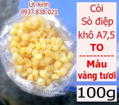CỒI SÒ ĐIỆP KHÔ 100G - 250G - 500G - SCALLOP ADDUCTOR MUSCLE - A7,5 TO (MÀU VÀNG TƯƠI)